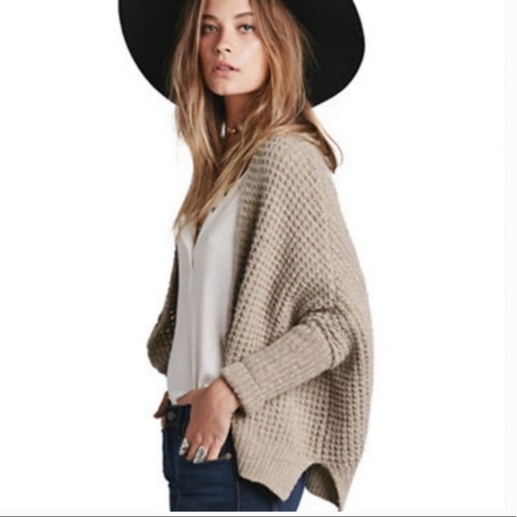 Free people breeze waffle knit chunky cardigan Small - Picture 3 of 12